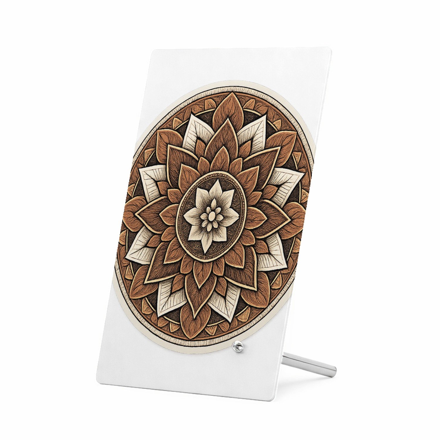 Mr Cadeautjes Glasframe 11 x 16 - design Ronde set met een stilistisch botanisch kompasmotief | cadeau Wit