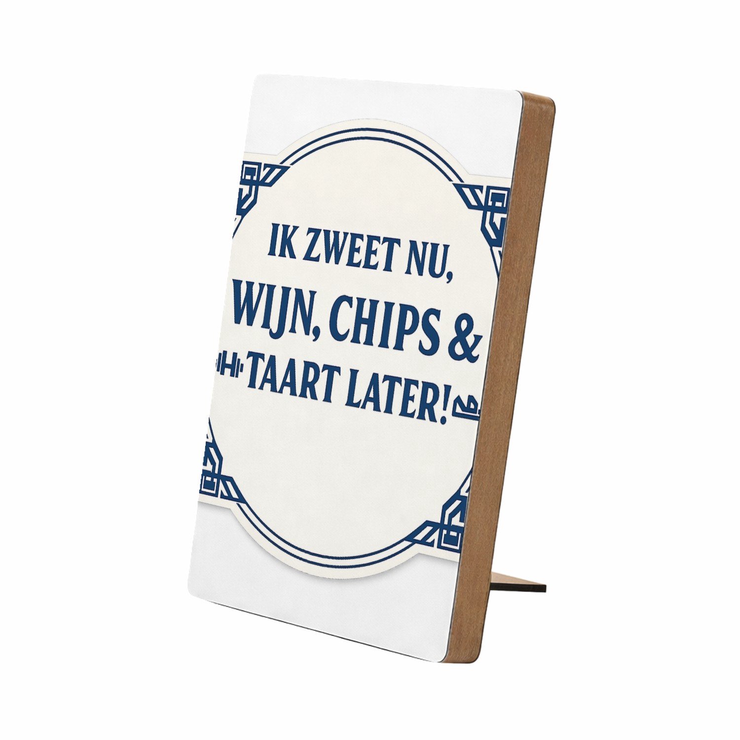 Mr Cadeautjes Glasframe/MDF 12,7 x 17,8 - design Eenvoudige symmetrische cadeautegel met sportieve zelfspot. | cadeau Wit