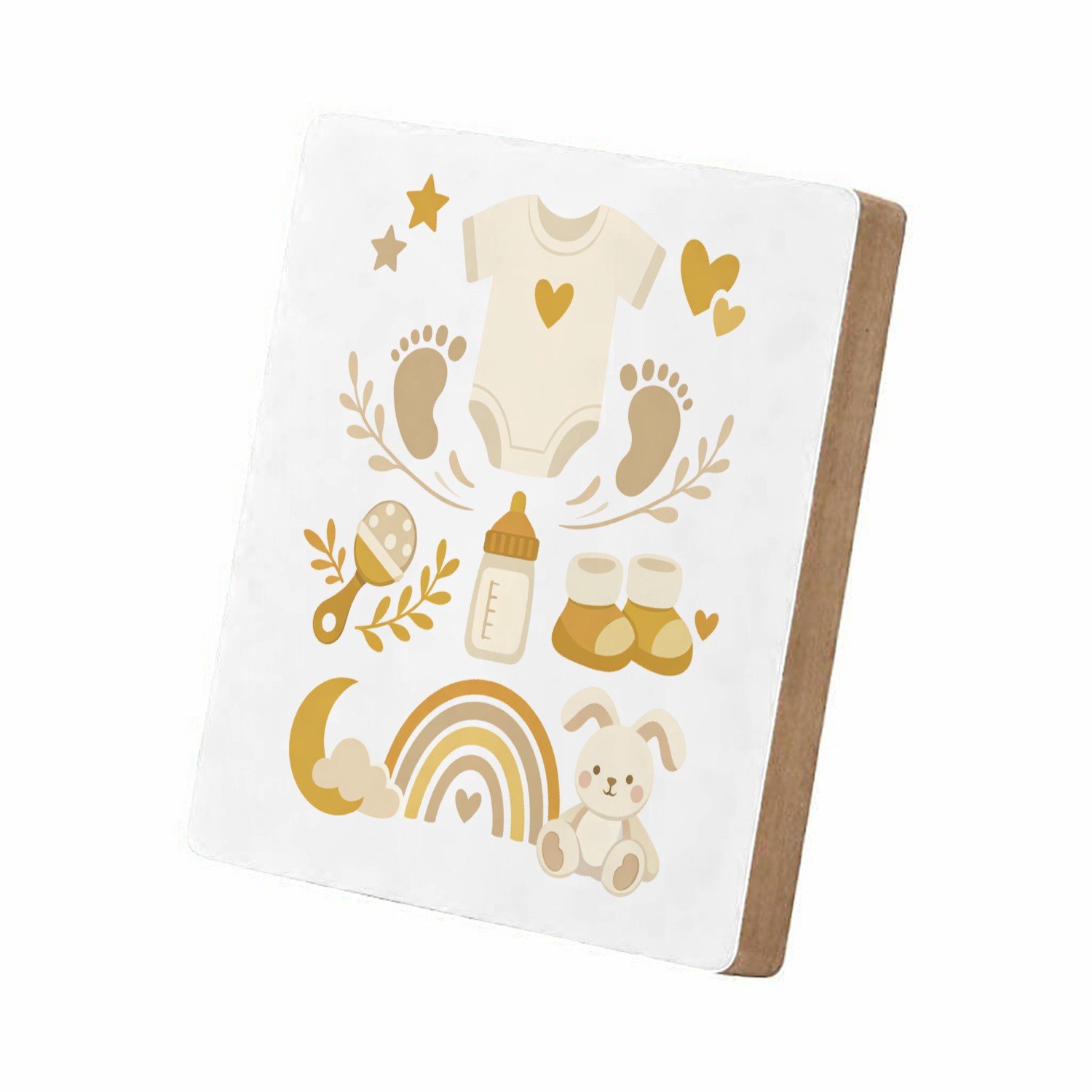 Mr Cadeautjes MDF staande fotolijst 15,2 x 15,2 - design Een zachte aankondigingsprint voor een nieuwe familiefase me | cadeau Wit
