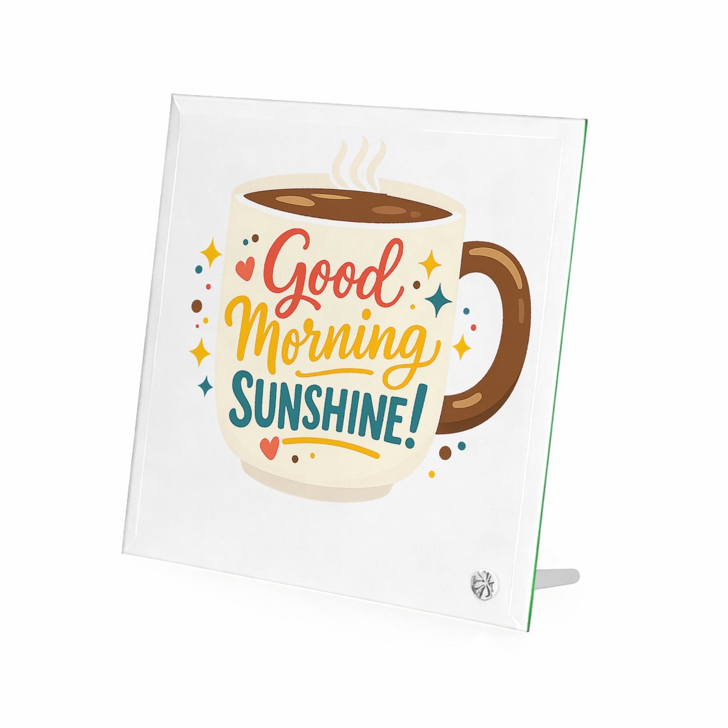 Mr Cadeautjes Glasframe 20 x 20 - design Feestelijke koffie-mok met warme, persoonlijke ochtendboodsc | cadeau Wit