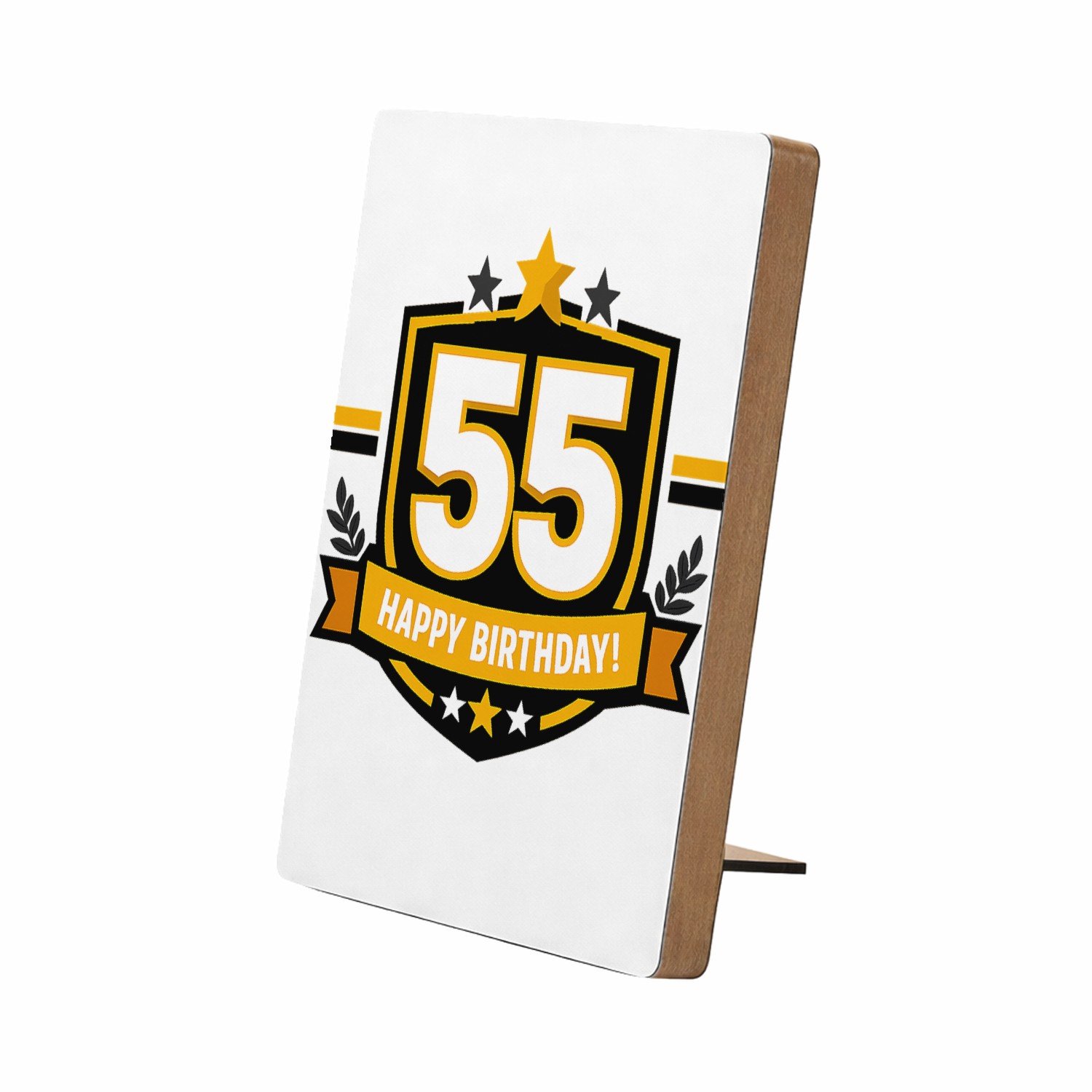 Mr Cadeautjes Glasframe/MDF 12,7 x 17,8 - design Feestelijke mijlpaalprint met een centraal cijfer in een gra | cadeau Wit