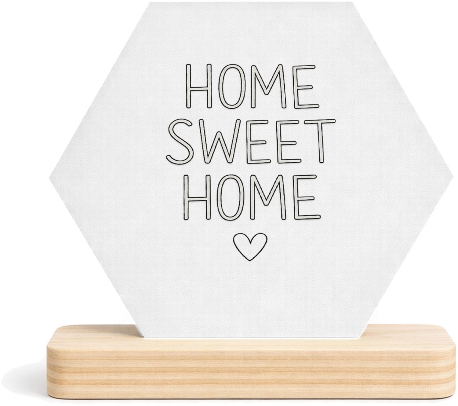 Mr Cadeautjes MDF fotolijst/inleg hexagon 14 x 13 - design Minimalistische tekstposter met een warme, gezinsgerichte bo | cadeau Wit