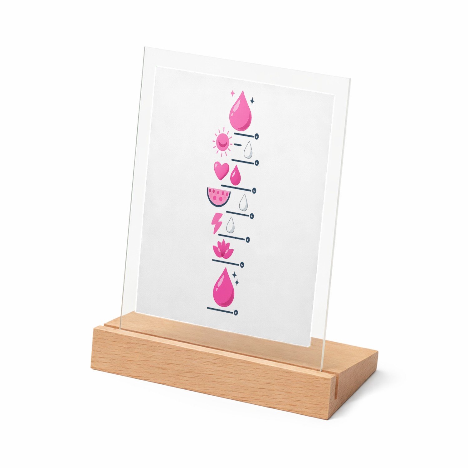 Mr Cadeautjes Glasframe met vaste tekst - design Motiverende dagindeling voor focus en energie | cadeau Wit