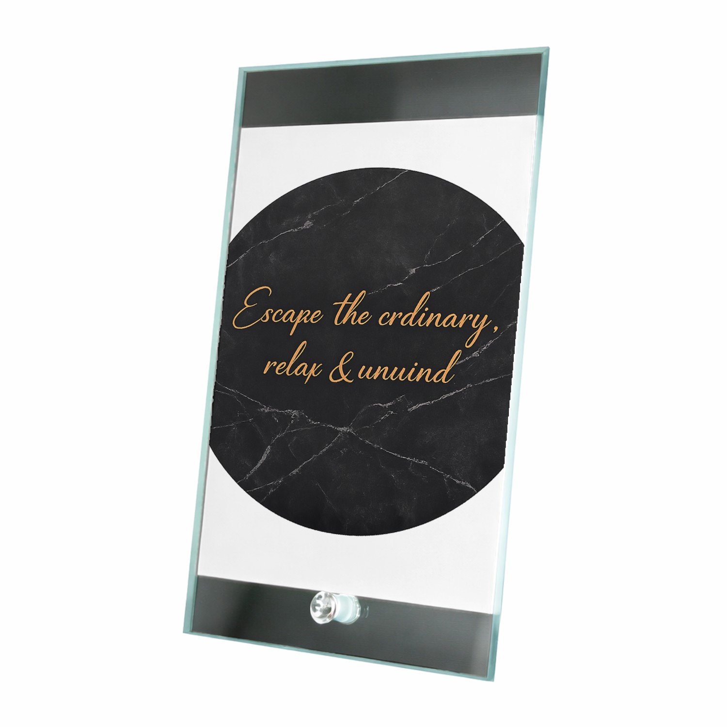 Mr Cadeautjes Glasframe 15 x 23 - design Minimalistische wellness-tekst op een rustige natuurachtergr | cadeau Wit