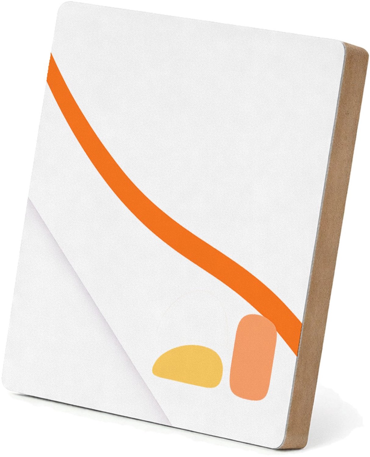 Mr Cadeautjes MDF staande fotolijst 15,2 x 15,2 - design Rustige minimalistische sportmotivatiecover met grote curve | cadeau Wit