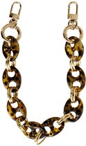 xoxo Wildhearts telefoonkoord - Marble Brown - Kort Koord - Geschikt voor iPhone - Geschikt voor Samsung - Universeel - Phone cord - Telefoonketting - Koord voor telefoon - Telefoon hanger ketting - Acrylketting - Bruin