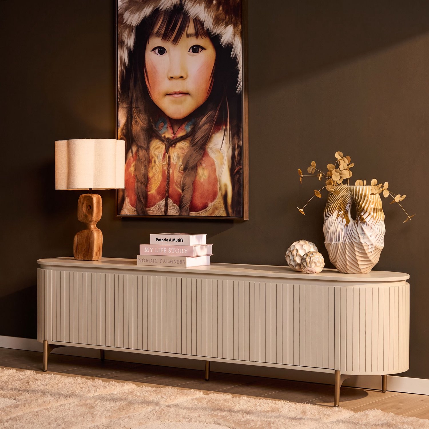 Starfurn Tv-meubel Solana Zand - Beige - 45x210x55 cm