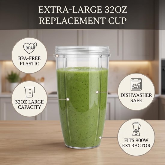 Blenderbeker - 32oz - voor 900W extractor - vaatwasserbestendig — afbeelding 2