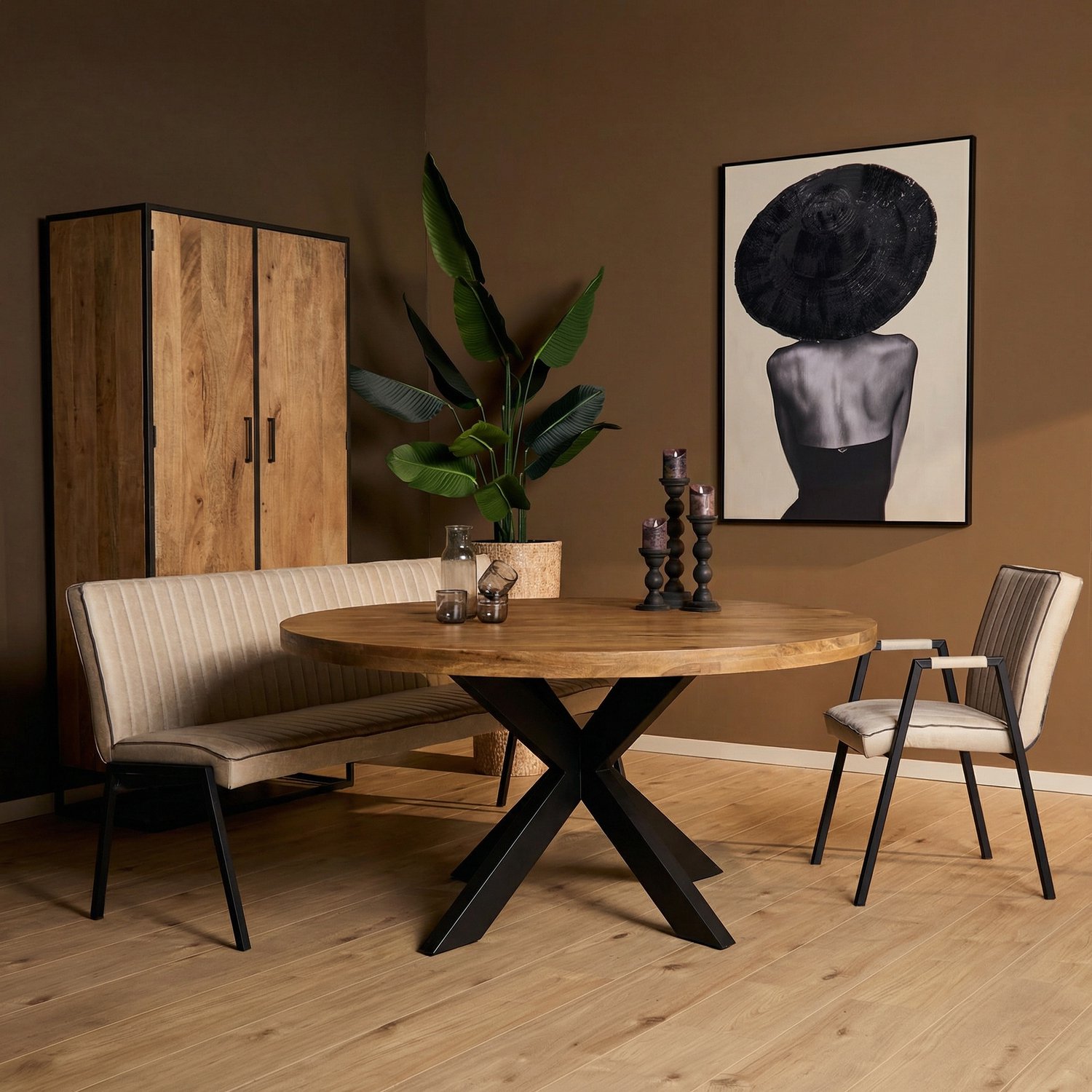 Starfurn Eettafel Dakota - Bruin - 150x150x76 cm