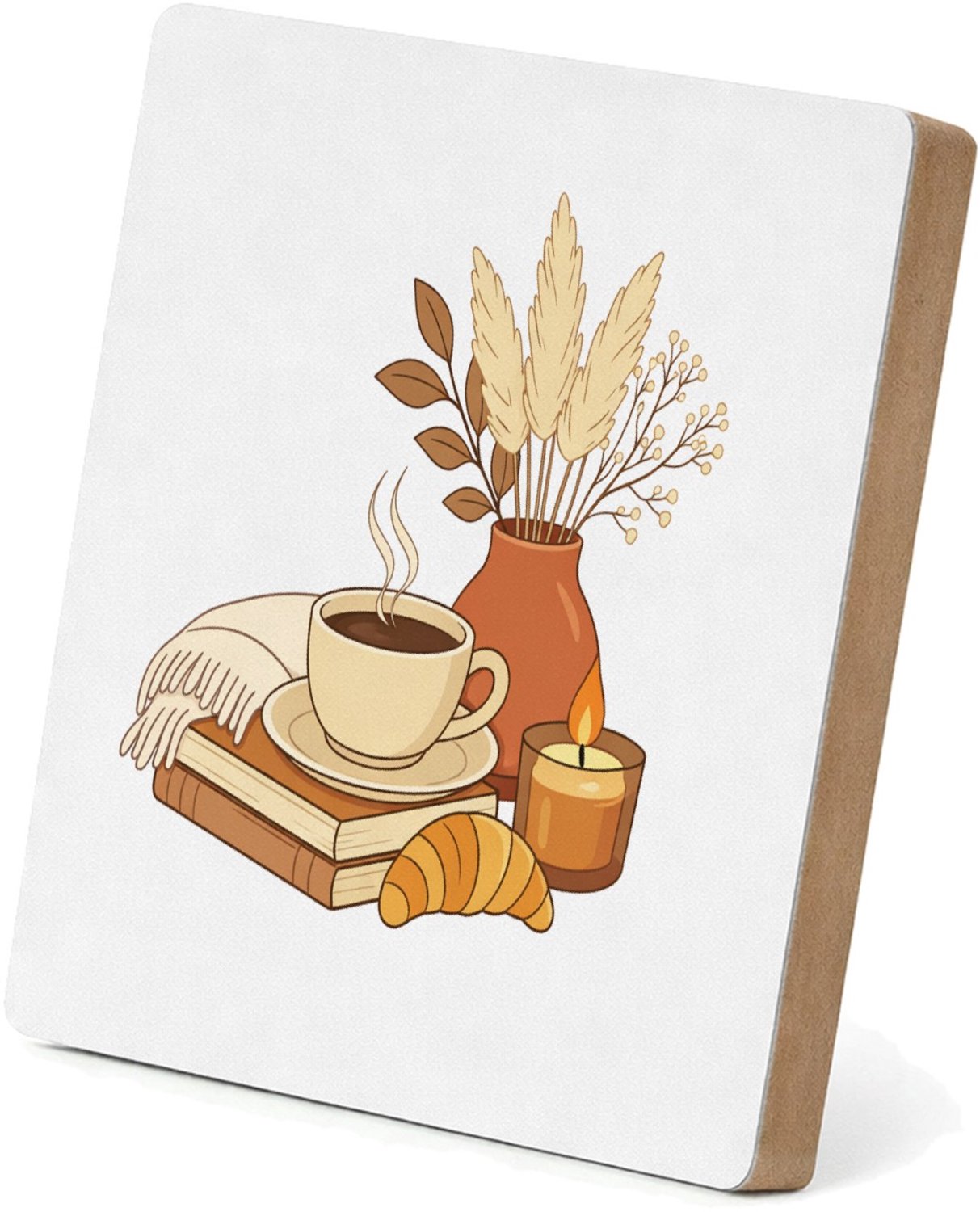 Mr Cadeautjes MDF staande fotolijst 15,2 x 15,2 - design Een minimalistische woontekstprint met een zachte, bemoedige | cadeau Wit