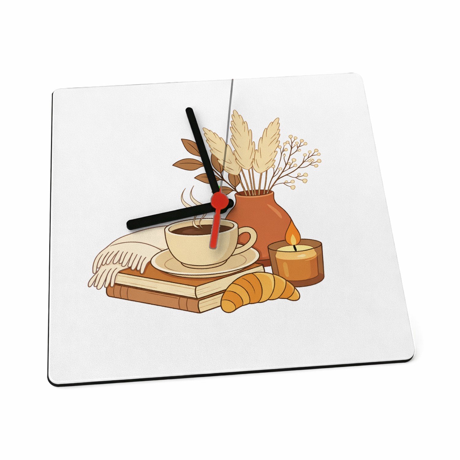 Mr Cadeautjes Klok 19 x 19 - design Een minimalistische woontekstprint met een zachte, bemoedige | cadeau Wit