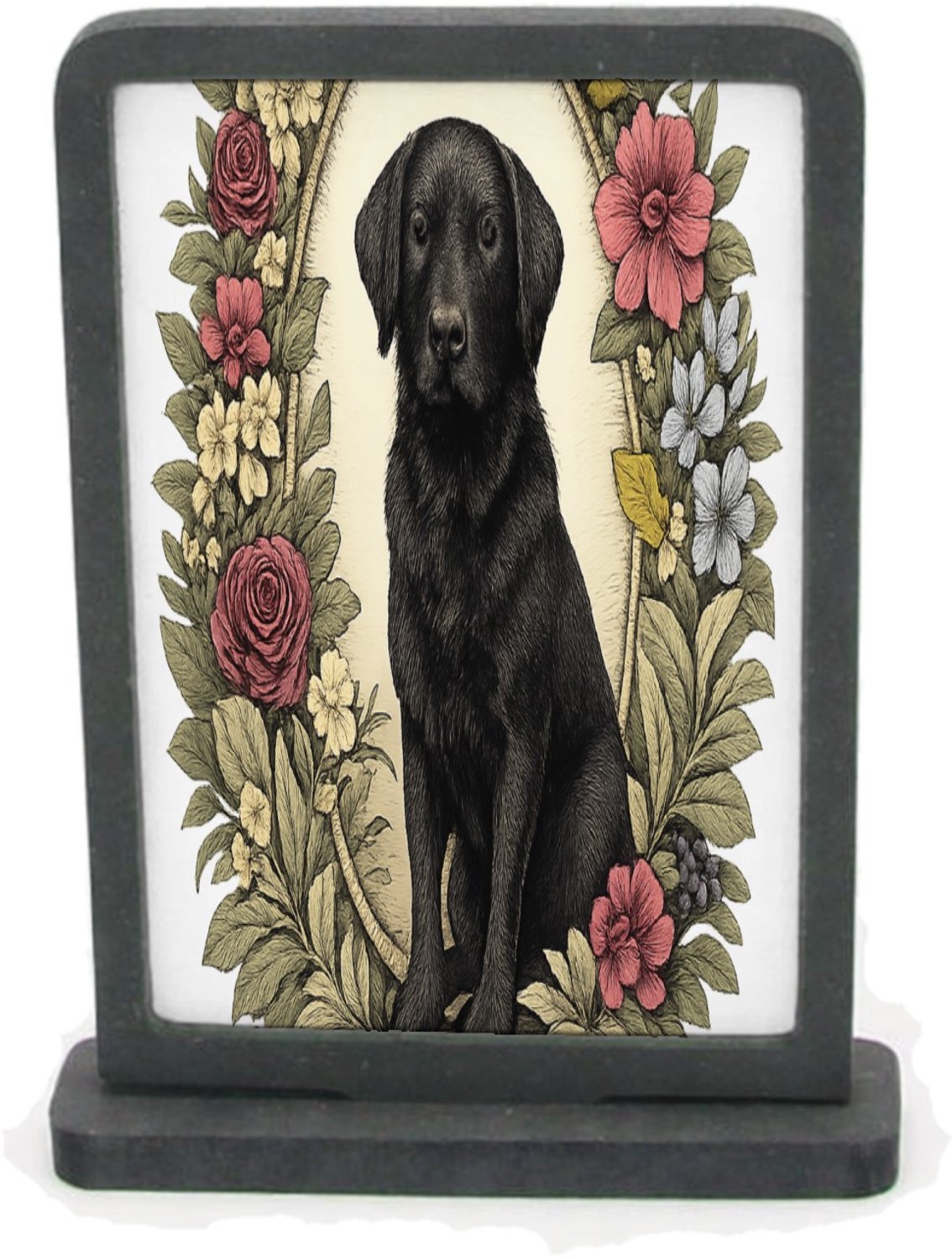 Mr Cadeautjes Houten fotolijst rechthoek met MDF inleg - design Een kat als rustige hoofdfiguur in een decoratief kader van | cadeau Wit