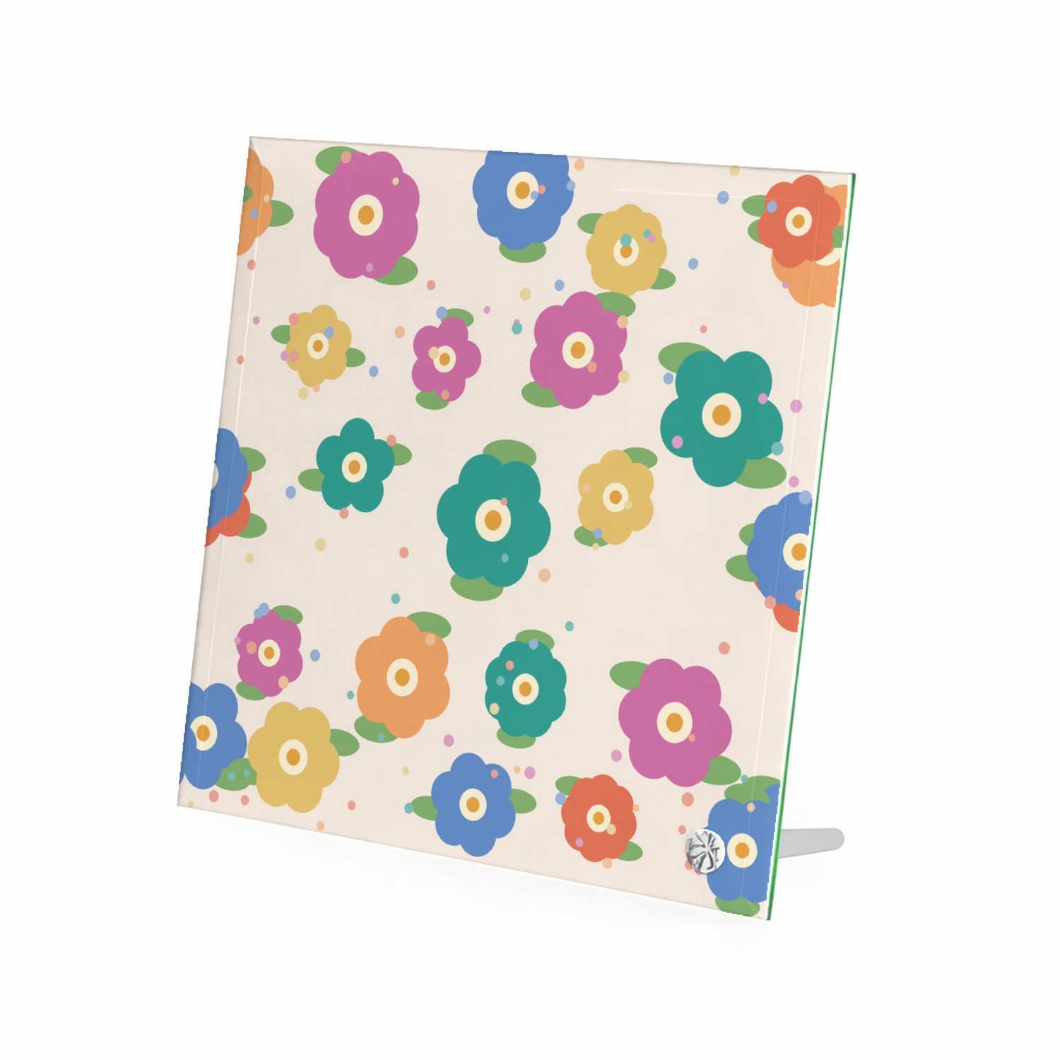 Mr Cadeautjes Glasframe 20 x 20 - design Bloemenveld | cadeau Wit