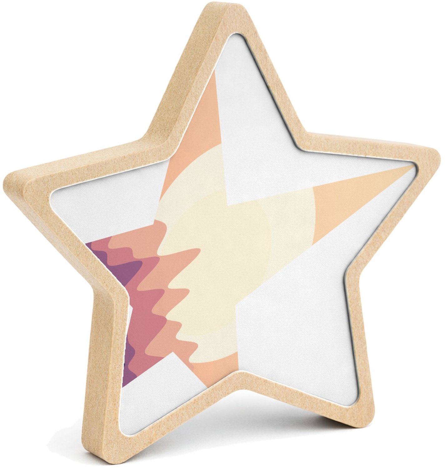 Mr Cadeautjes MDF fotolijst ster 14 x 13,5 - design Bergen bij zonsondergang | cadeau Wit