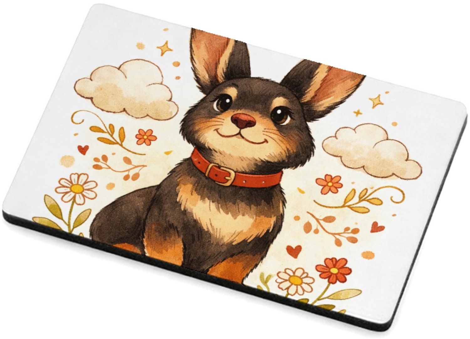 Mr Cadeautjes MDF magnetische fotolijst 7,5 x 5 - design Een speels dierportret met een rustige omlijsting en een zac | cadeau Wit