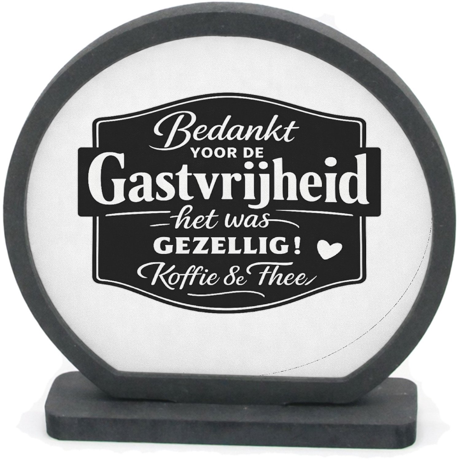 Mr Cadeautjes Houten fotolijst rond met MDF inleg - design Een speels retro-keukenontwerp met grote typografie en een k | cadeau Wit