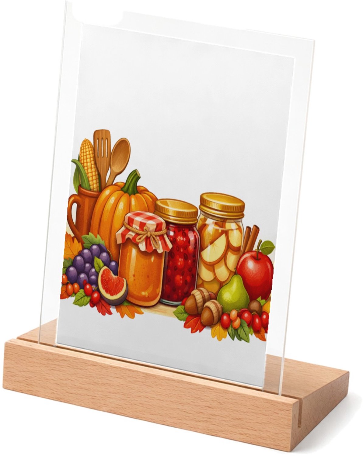 Mr Cadeautjes Glasframe met vaste tekst - design Een speels retro-voedselbeeld met een grote kopregel en een | cadeau Wit