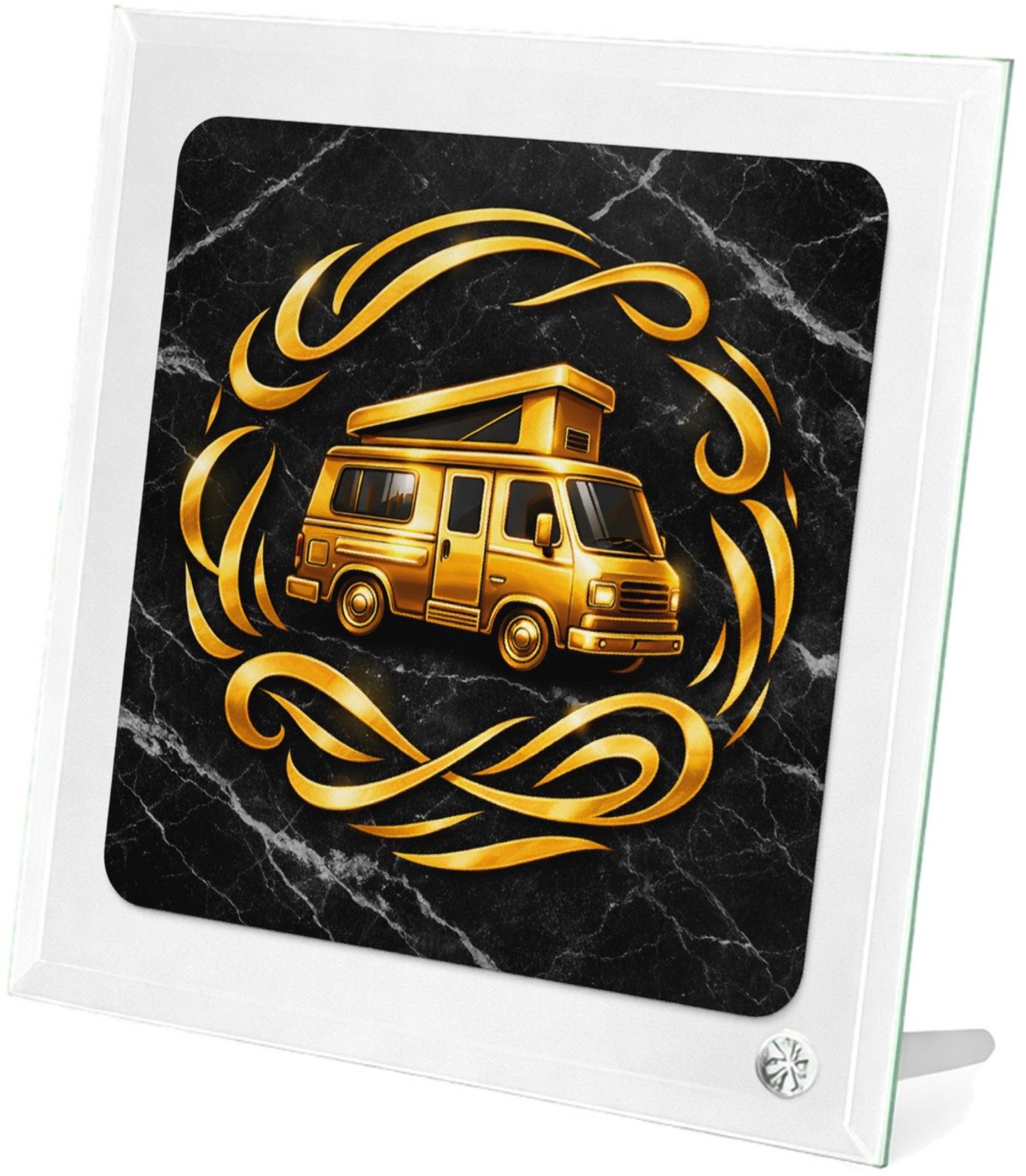 Mr Cadeautjes Glasframe 20 x 20 - design Een speelse motivatieprint met een donkere achtergrond en ee | cadeau Wit