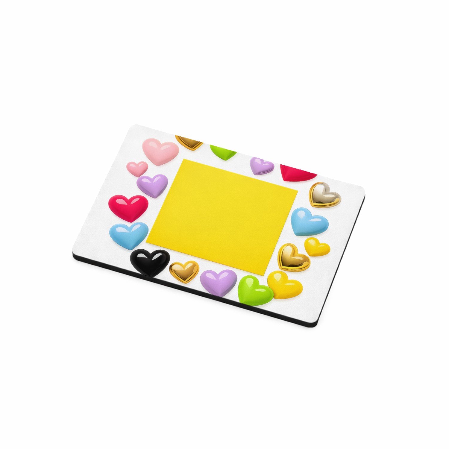 Mr Cadeautjes MDF magnetische fotolijst 7,5 x 5 - design Een speelse centrale kleurkaart met rondom vrolijke glanzend | cadeau Wit