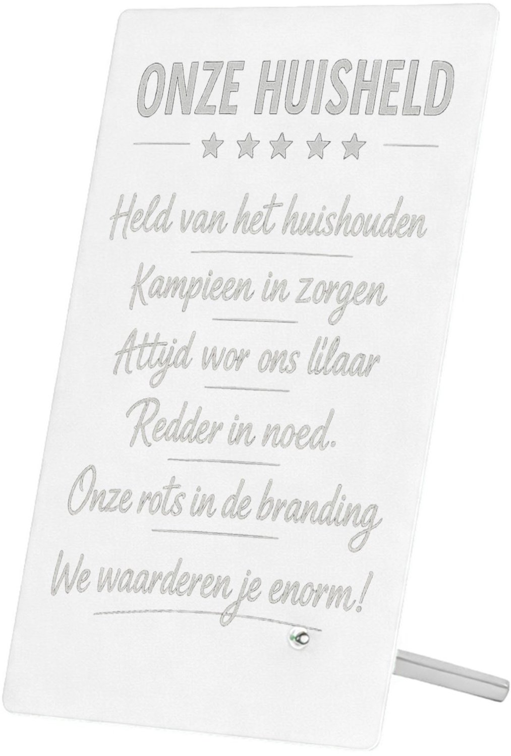 Mr Cadeautjes Glasframe 11 x 16 - design Een soortgelijke humoristische waarderingsbadge, maar dan vo | cadeau Wit