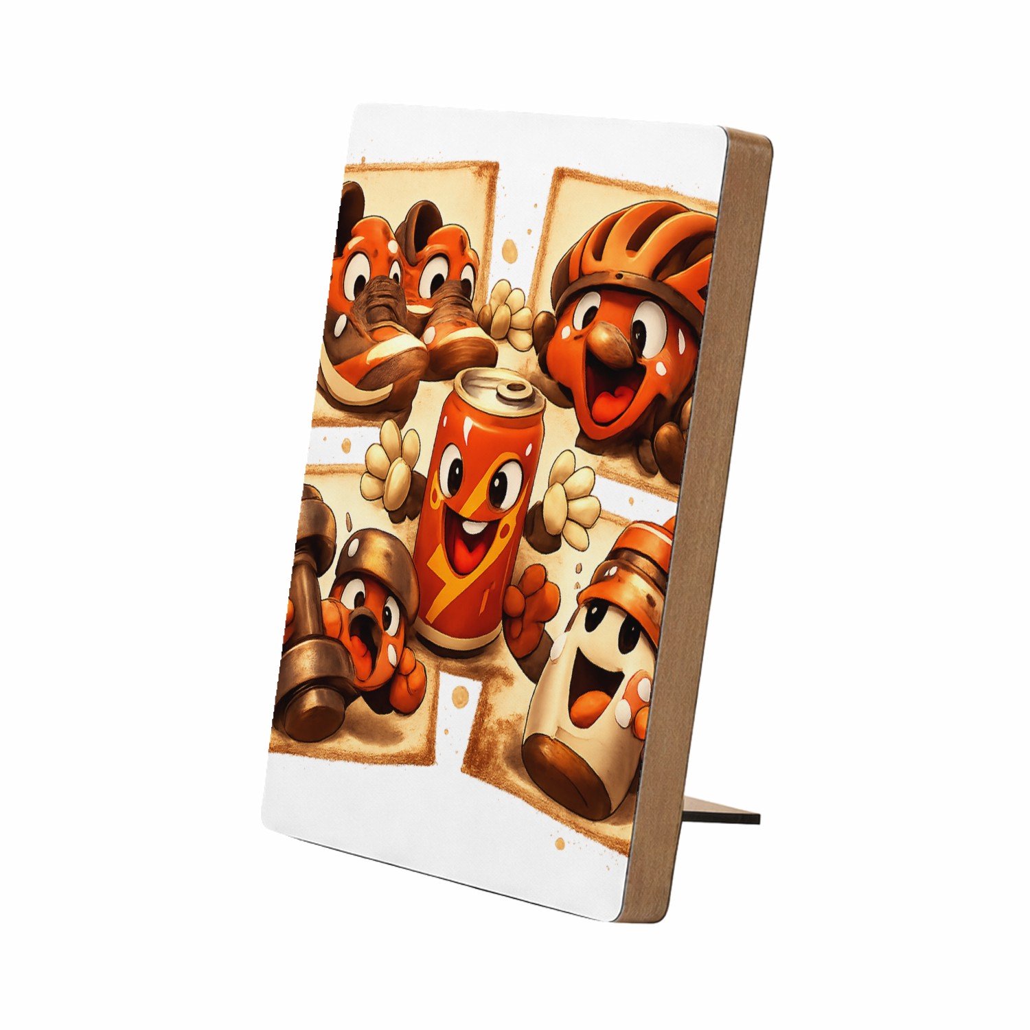 Mr Cadeautjes Glasframe/MDF 12,7 x 17,8 - design Een collage van sportieve gereedschappen die uitgeput en vro | cadeau Wit