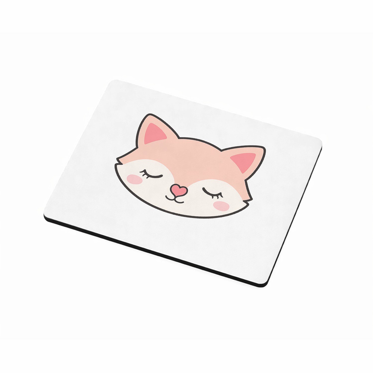 Mr Cadeautjes MDF magnetische fotolijst 9 x 7 - design Een slapende vos met een hartvormige neus en gesloten oogjes | cadeau Wit