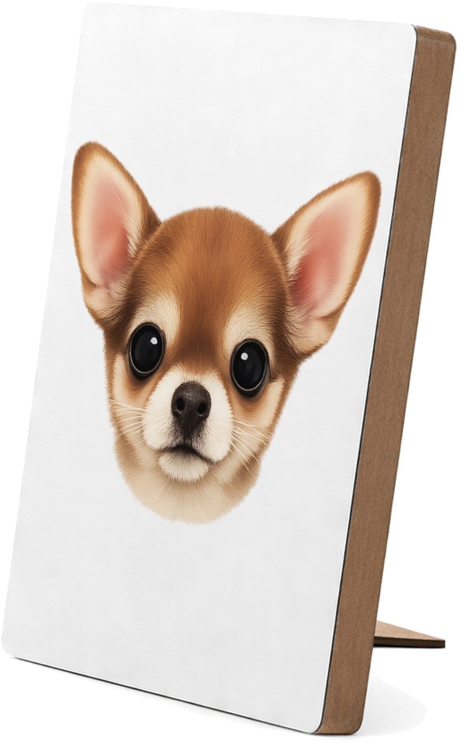 Mr Cadeautjes Glasframe/MDF 12,7 x 17,8 - design Een klein, centraal portret van een nieuwsgierige kat met ro | cadeau Wit