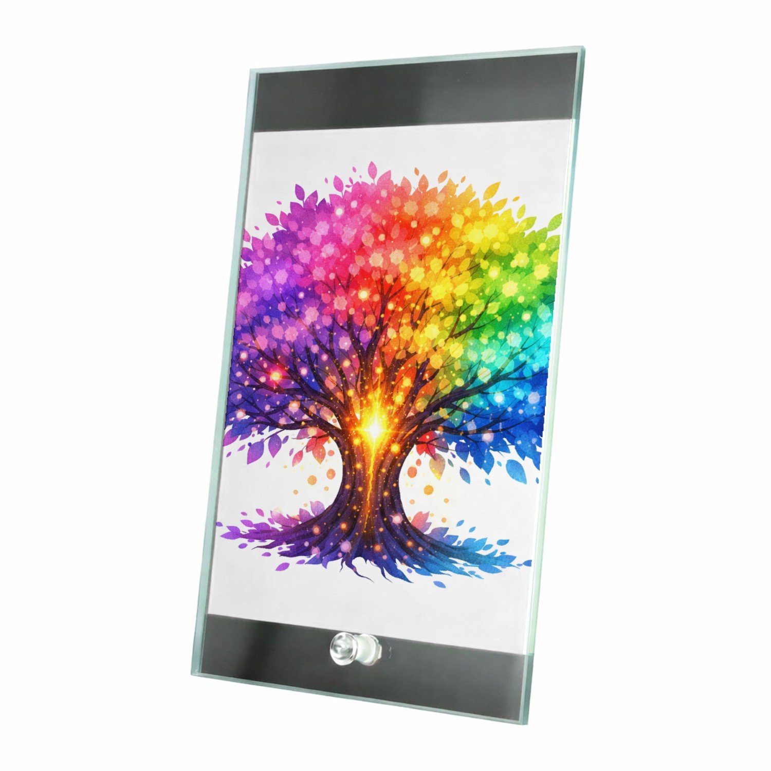 Mr Cadeautjes Glasframe 15 x 23 - design Een fantasierijke vlindercompositie waarin één grote vlinder | cadeau Wit