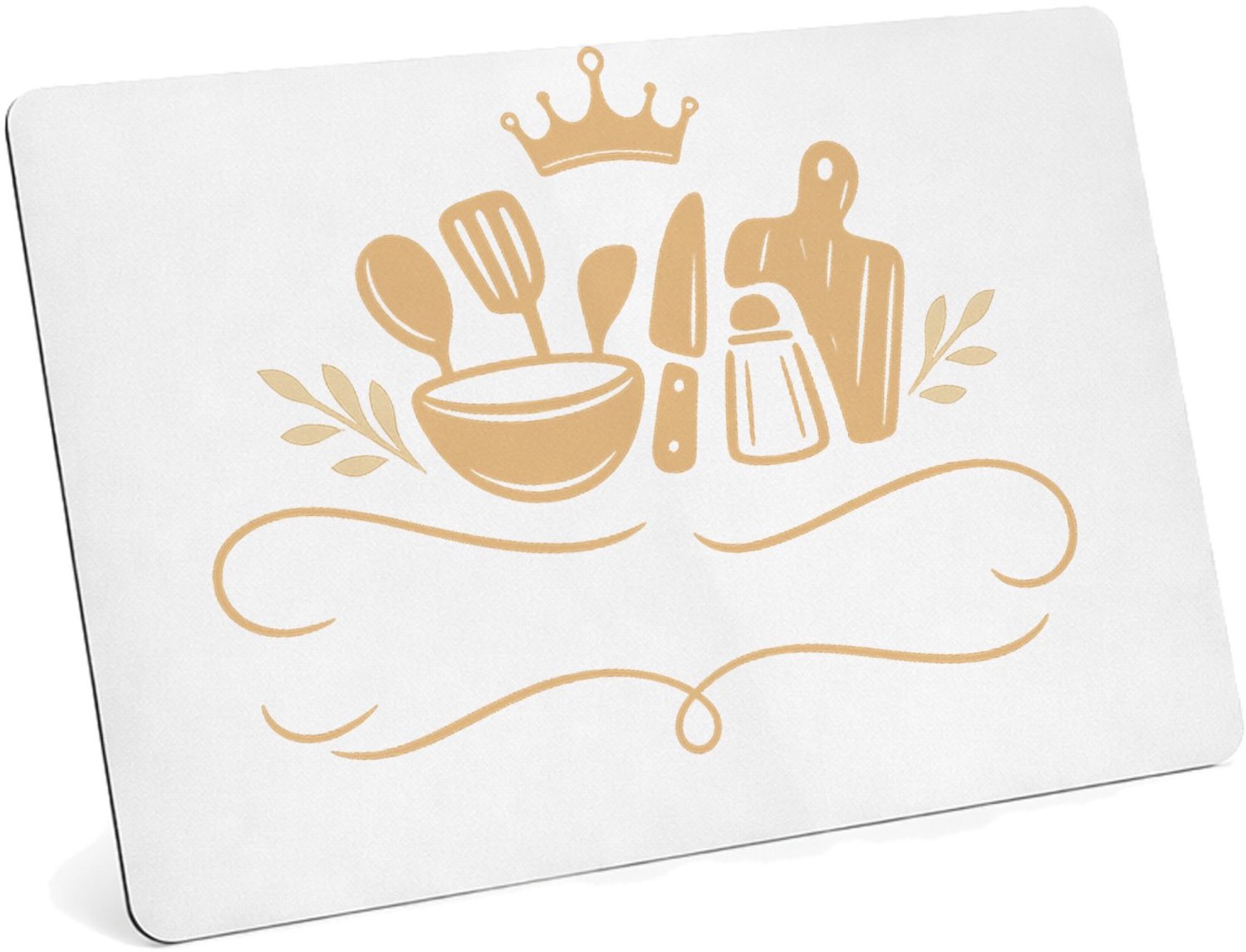 Mr Cadeautjes MDF magnetische fotolijst 28 x 19 - design Een elegante, humoristische keukenprint met een zelfverzeker | cadeau Wit