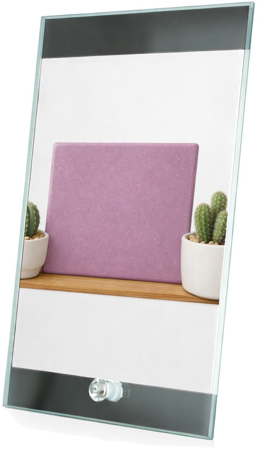 Mr Cadeautjes Glasframe 15 x 23 - design Een minimalistische koffiemok met twee kleine cactussen en e | cadeau Wit