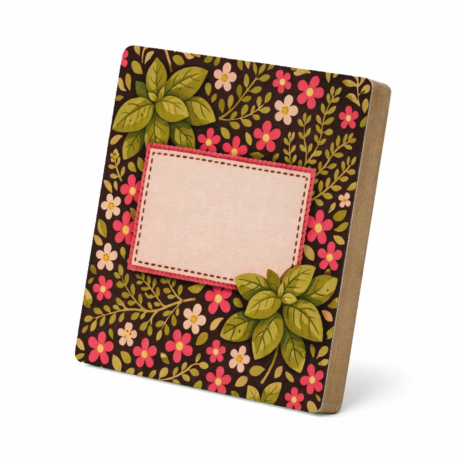 Mr Cadeautjes MDF staande fotolijst 15,2 x 15,2 - design Een handgemaakte keukenprint met kruiden en labelkaart | cadeau Wit