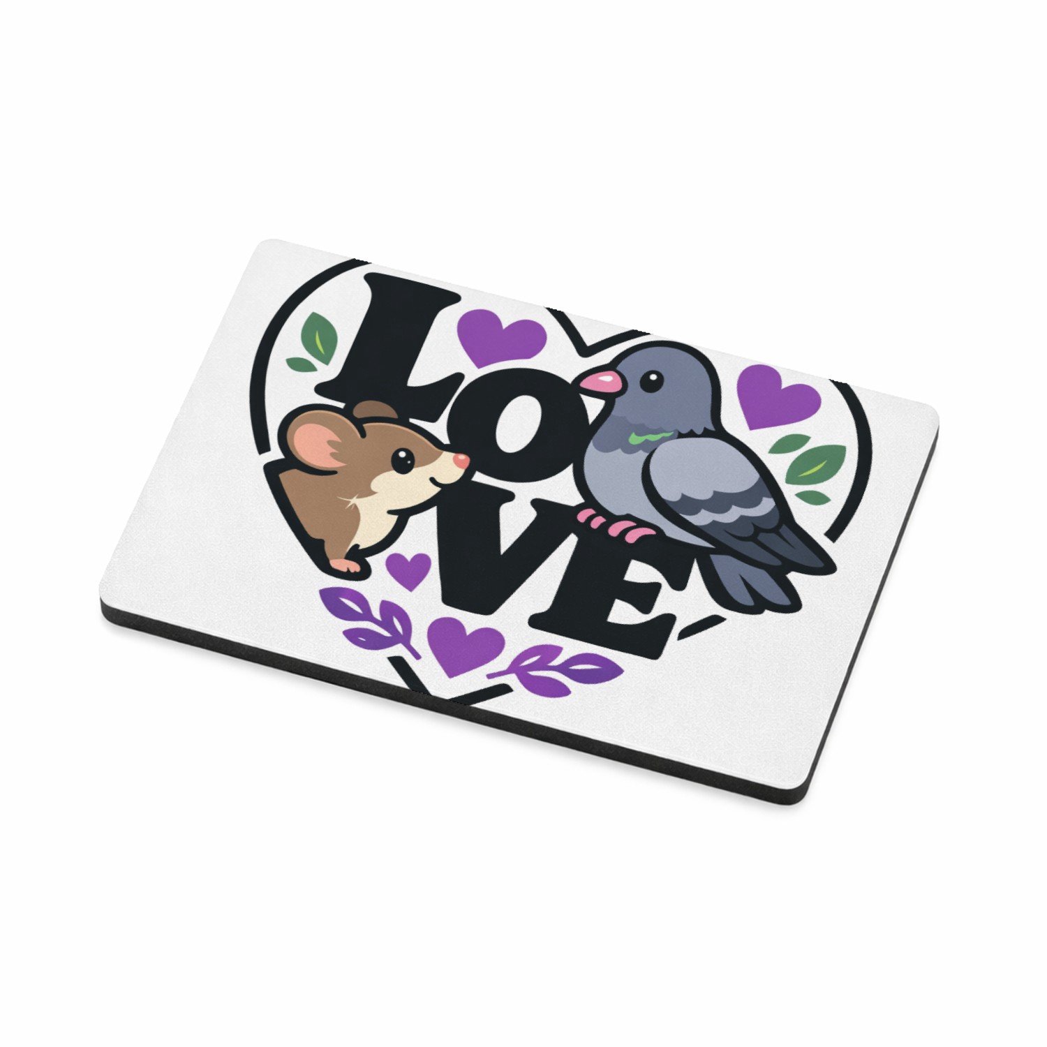 Mr Cadeautjes MDF magnetische fotolijst 7,5 x 5 - design Een romantische maar luchtige dierencombinatie waarbij een v | cadeau Wit