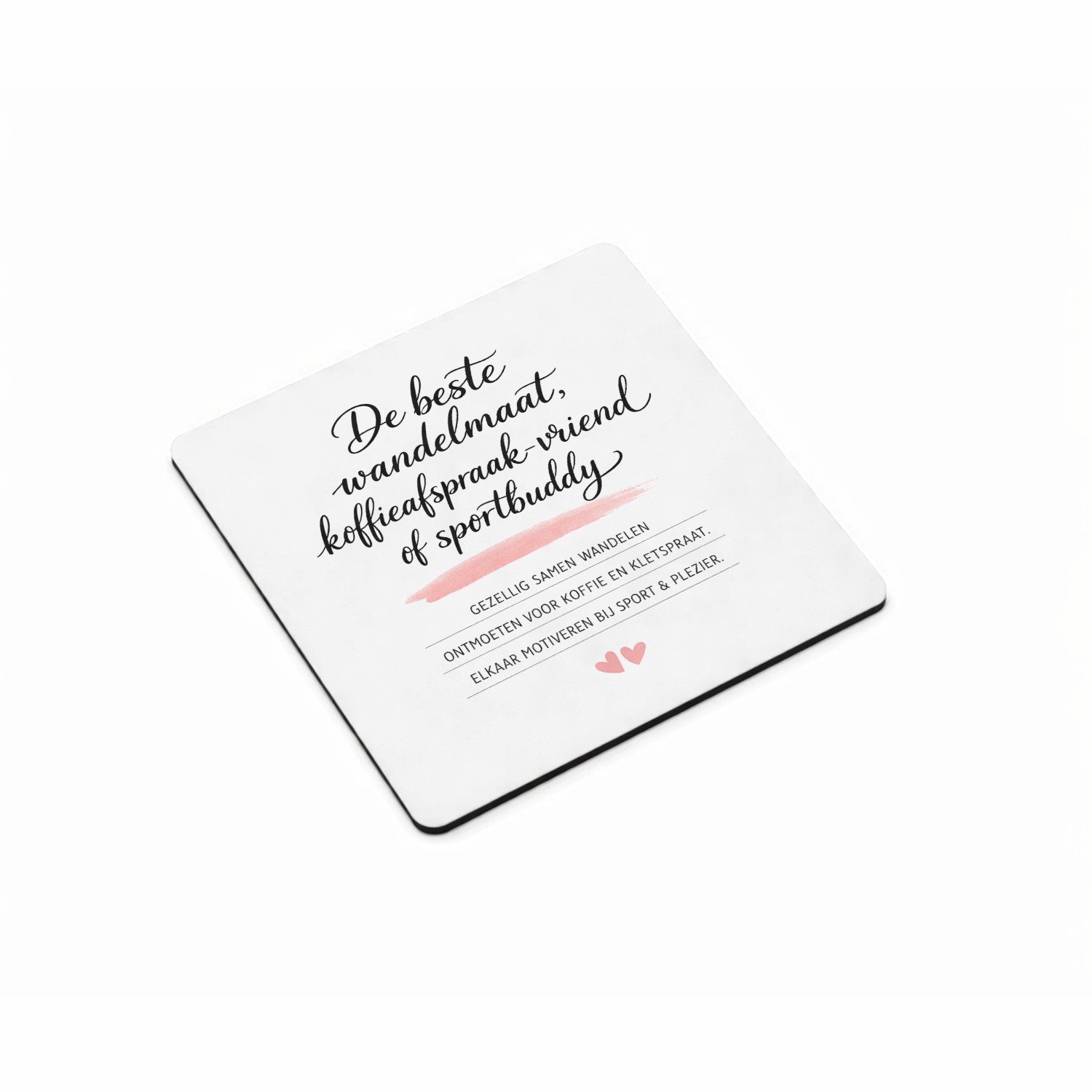 Mr Cadeautjes MDF magnetische fotolijst vierkant 9,5 - design Een minimalistische quote-print rond vriendschap buiten het | cadeau Wit