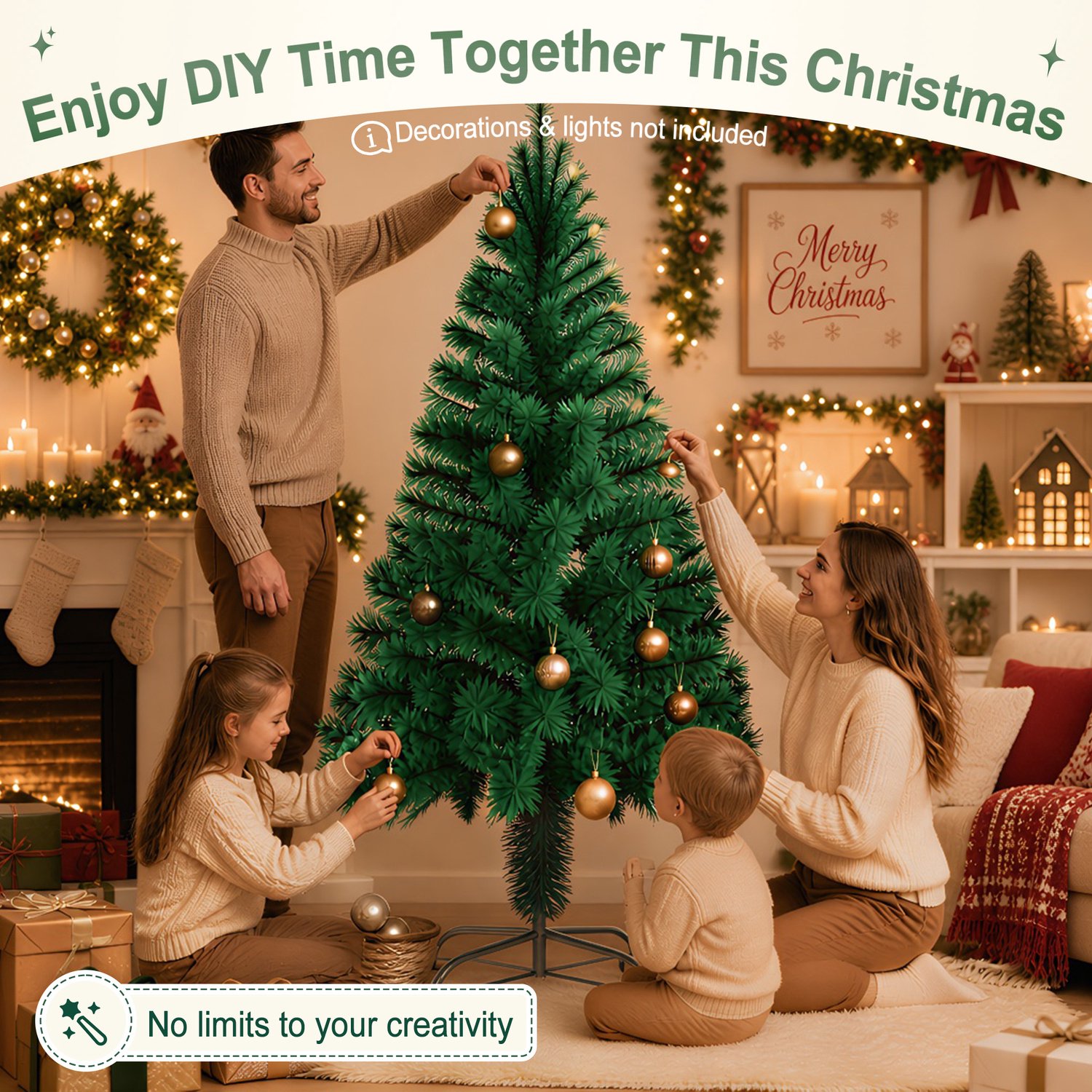 Kerstboom – 210cm Kunstkerstboom – Groen PVC met standaard – foto 4