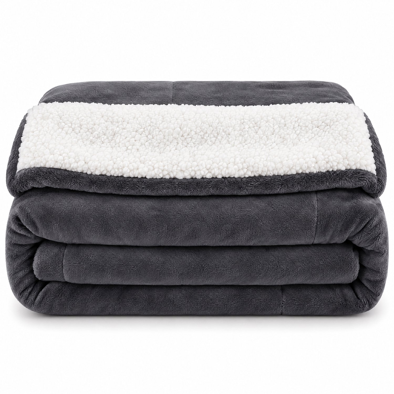 Levano Fleece Deken 150 x 200 - Plaid - Sprei - Dekentje voor op de Bank - Warme Deken - Fleecedeken - Winterdeken - Fleece Dekentje - Sherpa Plaid - Bankdeken Hond Donkergrijs;Wit