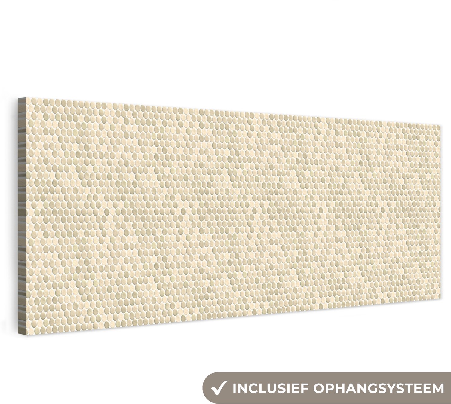 Canvas schilderij 300x100 cm - Exclusieve wanddecoratie Penny - Mozaïek - Zand - Muurdecoratie woonkamer - Slaapkamer decoratie - Kamer accessoires - Schilderijen op canvas groot XXL