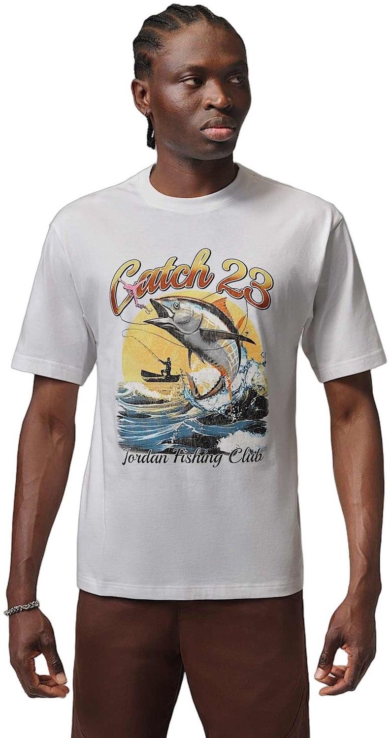 Nike M J Nc Fish Gfx Ss Crew IF3057-100 T-shirt heren S Wit
