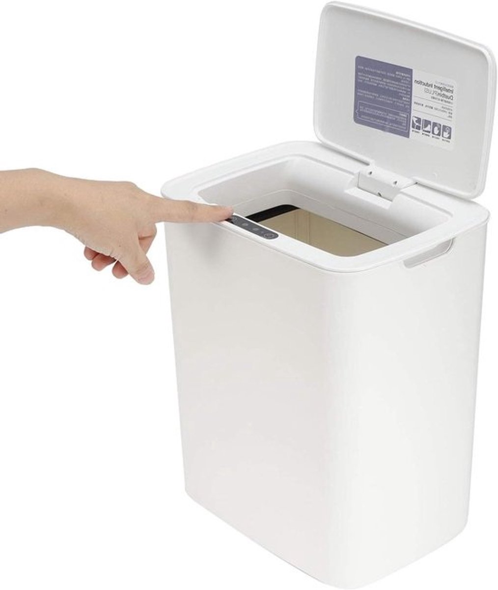 Induction Motion Mini Trash Can - Automatic Sensor Desktop Garbage Container for Office School Home (White)