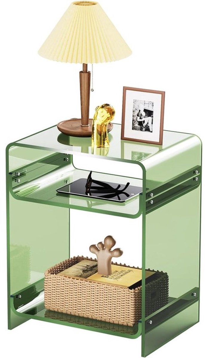 Doorzichtige Acryl Bijzettafel voor Woonkamer en Slaapkamer - Eenvoudige Montage en Multifunctioneel