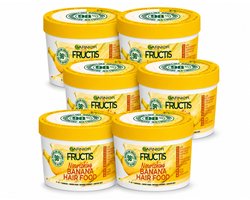 Garnier 6 x - Fructis Hair Food Banana - 3-in-1 Haarmasker - Voedend - Droog Haar - 400 ml - - 6 - 6 stuks