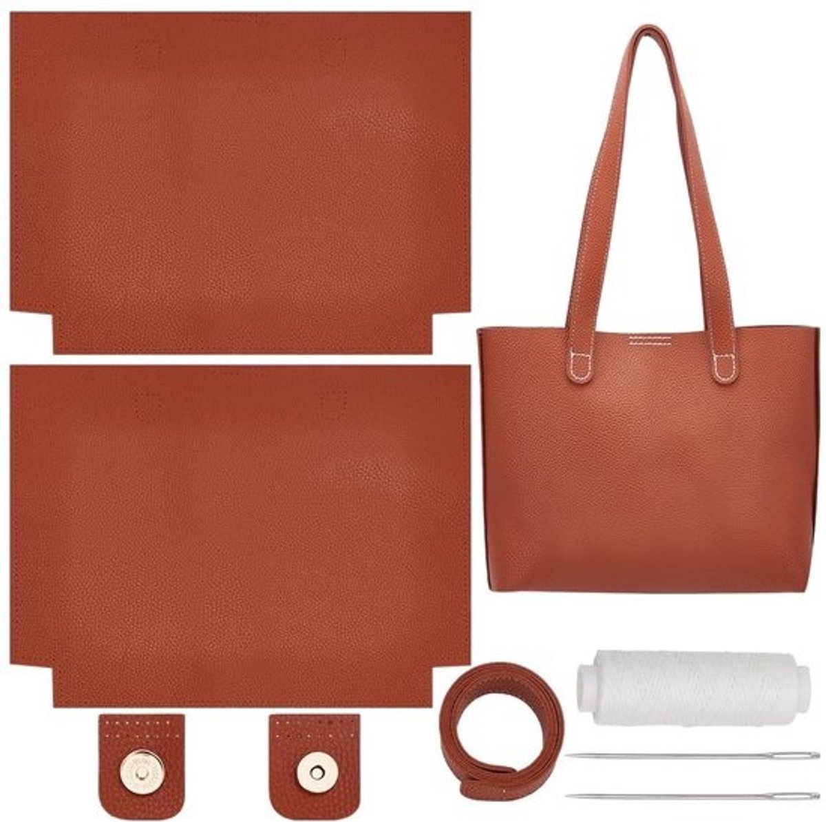 Dailygoods - WADORN Schoudertassen, handgemaakte sets voor Kerstmis, Moederdag en verjaardagen, imitatieleer, draagtas, naai-accessoires voor portemonnee