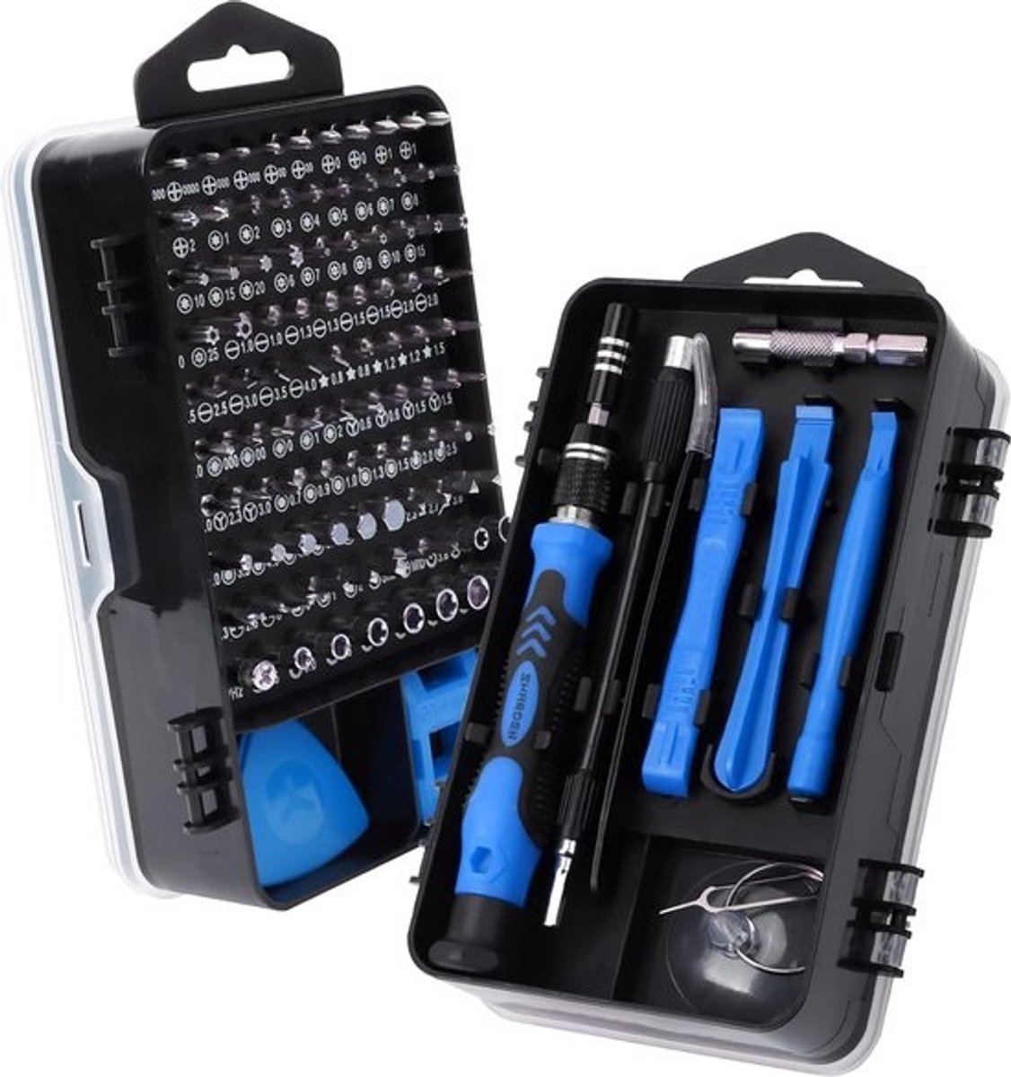 fijnmechanische schroevendraaierset, 122 in 1 mini-precisiegereedschapsset met Torx T2 T5 T6 T8 T9, reparatieset voor mobiele telefoons voor horloge, pc, bril, PS, camera, iPhone met 1 magnetische pad