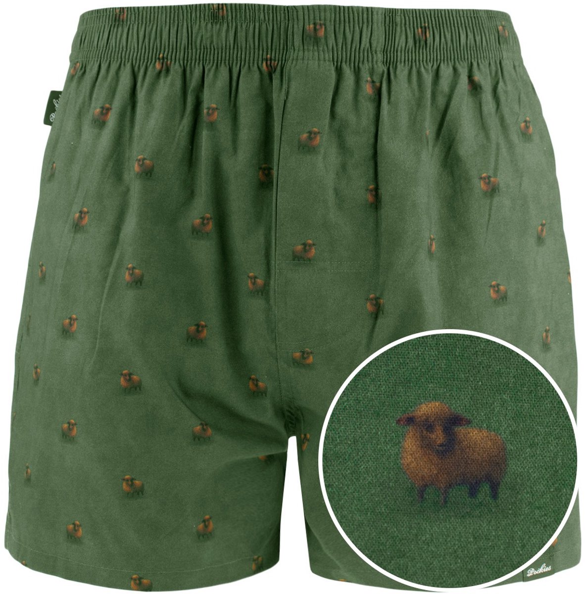 Pockies heren wijde boxershort sheep groen