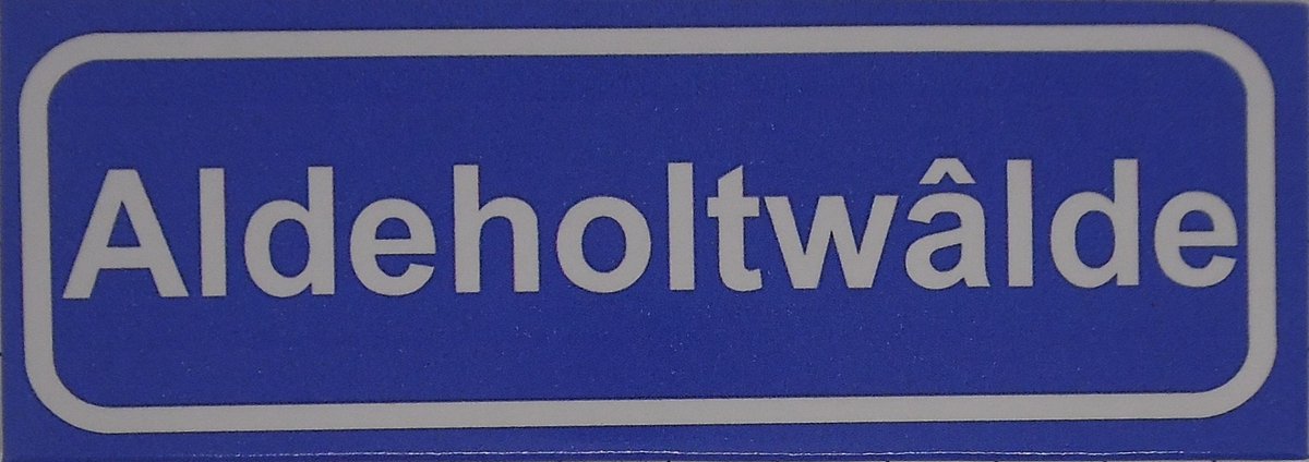 Souv© - koelkast magneet - plaatsnaam bord - kombord - souvenir - koelkastmagneetje - relatiegeschenk Aldeholtwâlde