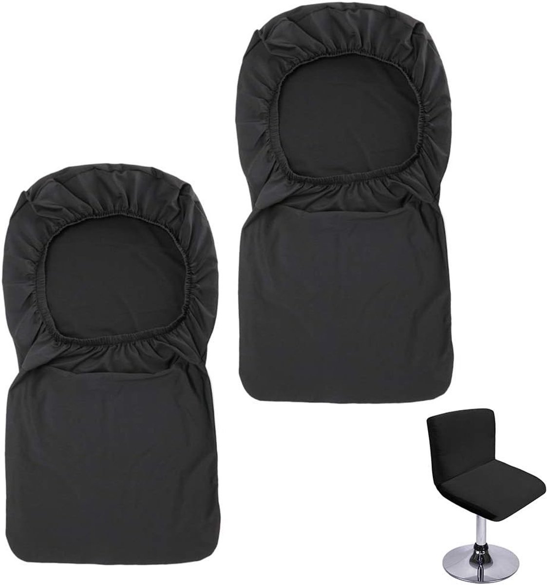 Vellaro Barkrukhoes - Zwart - Geschikt voor rugleuning 28-35 cm - Stretch Polyester - Voor Barkrukken met Rugleuning