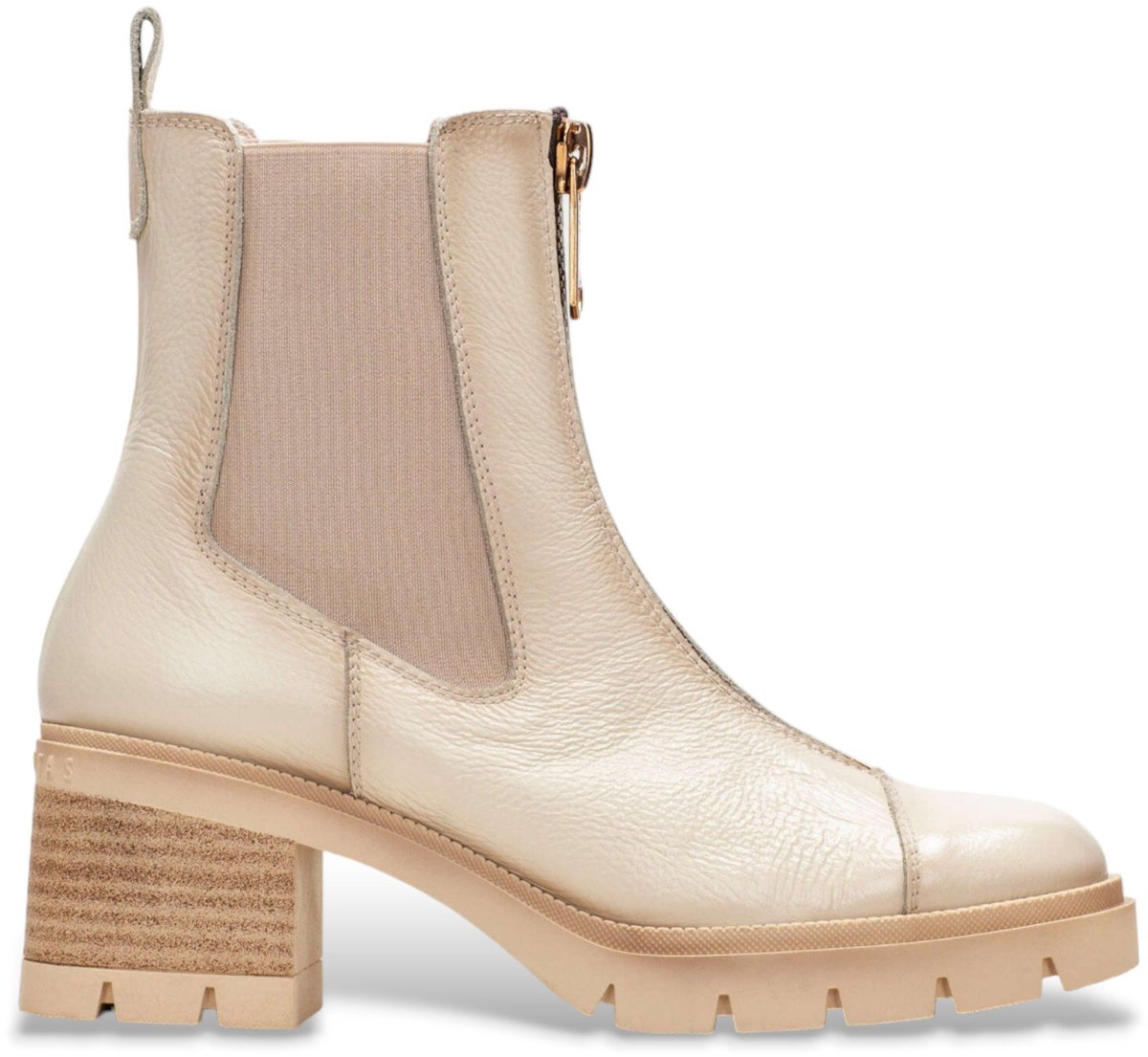 Hispanitas Beige leren Chelsea enkellaarsjes