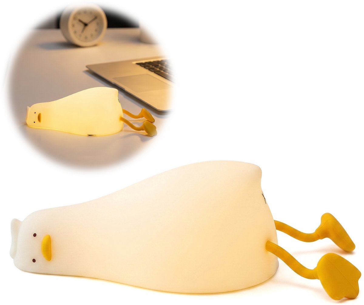 Nachtlampje - TENZHVXI® - Voor baby's - Warm licht - Zachte siliconen - BPA-vrij - 3 helderheidsniveaus - Aanraakbediening - Oplaadbaar via USB-C - Timer - Telefoonhouder - 1200 mAh - Ideaal als decoratie en voor borstvoeding - Wit