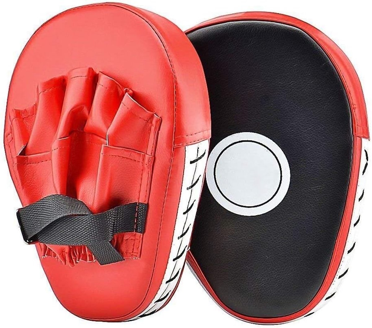 Boksbal standaard - PU handklauwen - 25,5 x 19 x 4,5 cm - Hoogwaardig PU Kunstleer met Schuim - Voor Vechtsporttraining