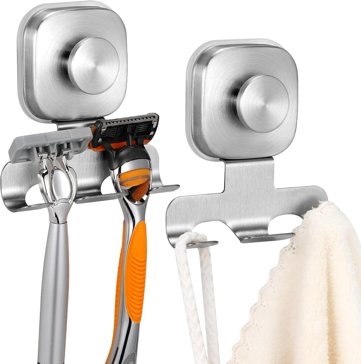 Scheermeshouder met zuignap voor onder de douche, scheermeshaak van roestvrij staal