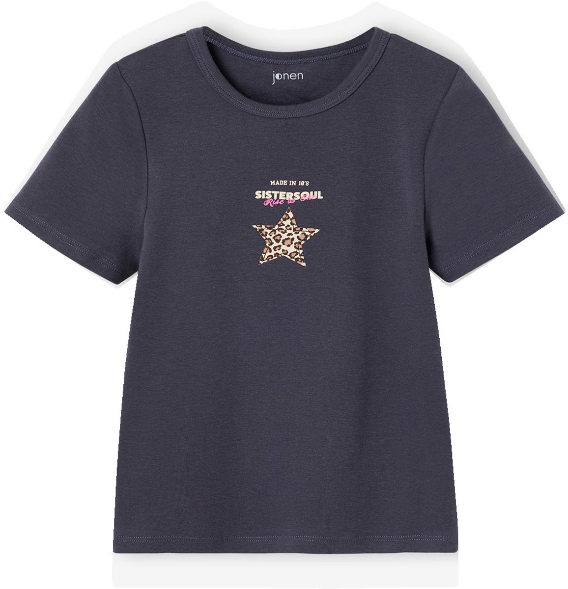 Jonen Kort cropped T-shirt met sterren